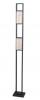 ZEIGEL LED Satin Black & Textured Ice Glass Diffuser Floor Lamp